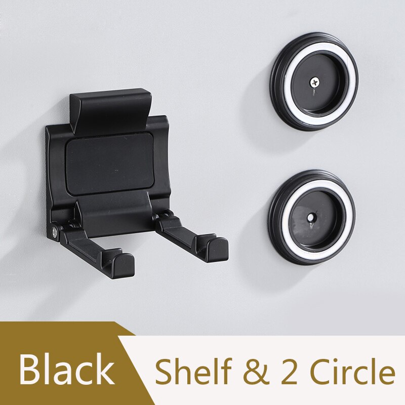 Antieke Föhn Houder Badkamer Planken Muurbevestiging Magazijnstelling Zwart Badkamer Plank Voor Dyson Supersonic Föhn Houder: Black  2 Circle