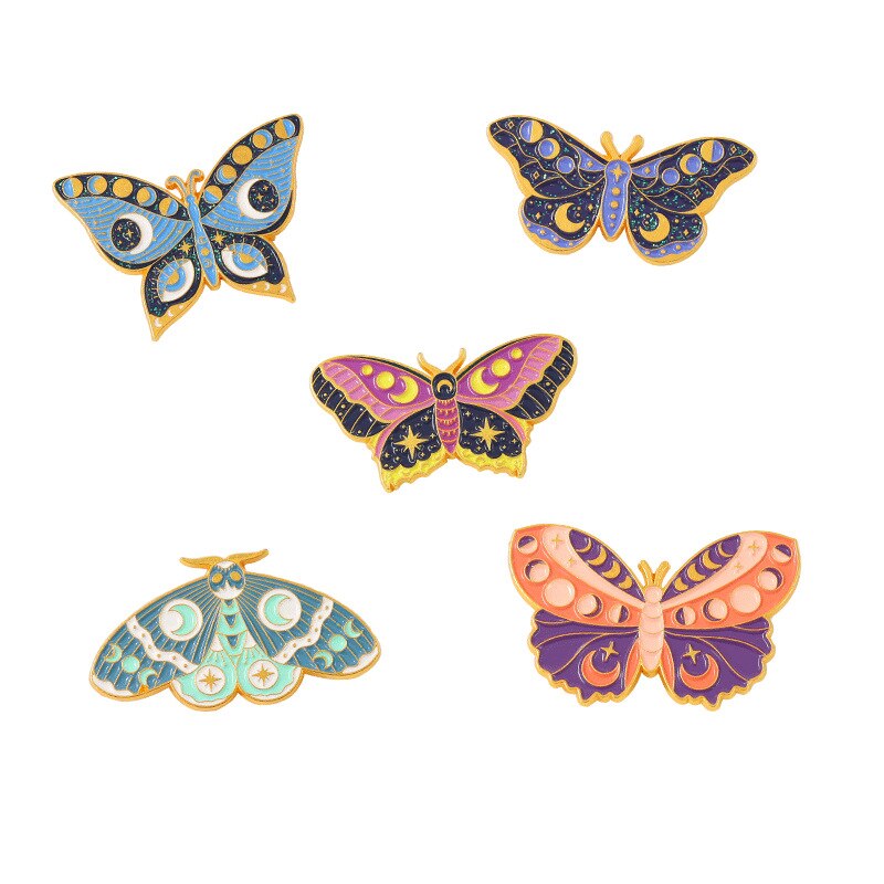 Lxjery Cartoon Vlinder Pin Badge Op Rugzak Grappig Insect Broche Pins Voor Kleding Broche Voor Vrouwen Meisjes