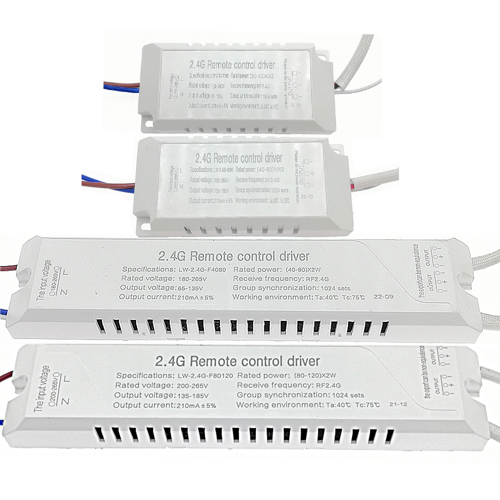 Transformadores de luz LED con controlador, 20W-80W-120W x2 210mAW con control remoto RF de 2,4G, atenuación cambiable de Color para lámpara de techo, accesorios DIY