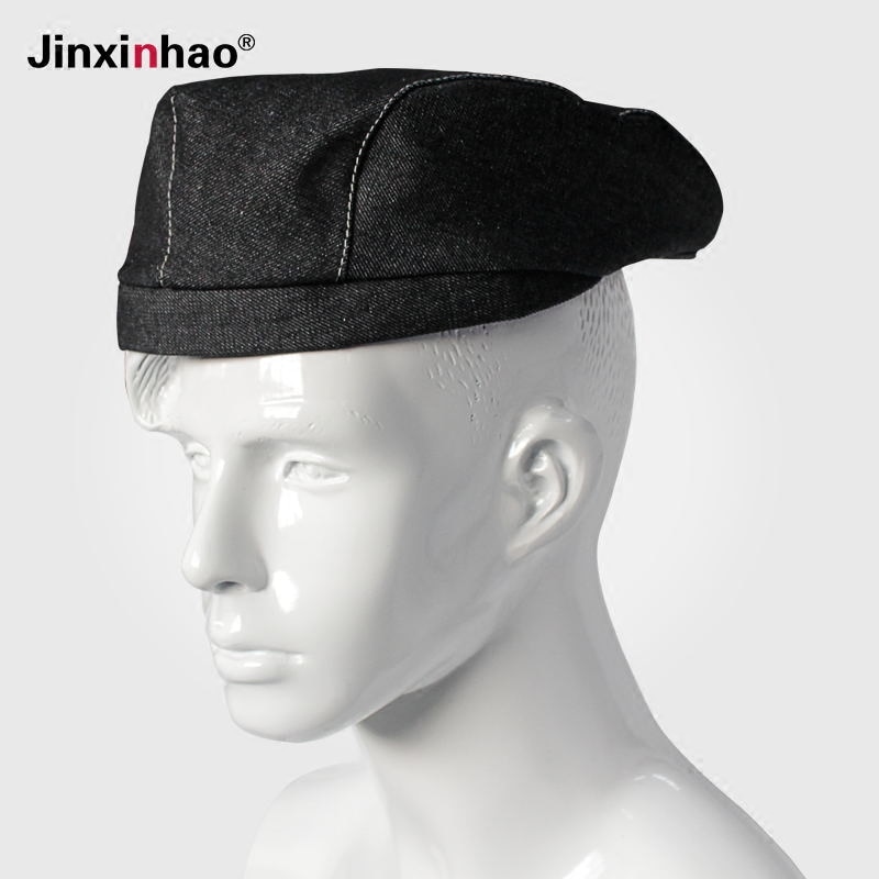 Hotel chef cowboy hat Cap waiter kitchen hats berets women and mens denim baseball caps for chef workwear