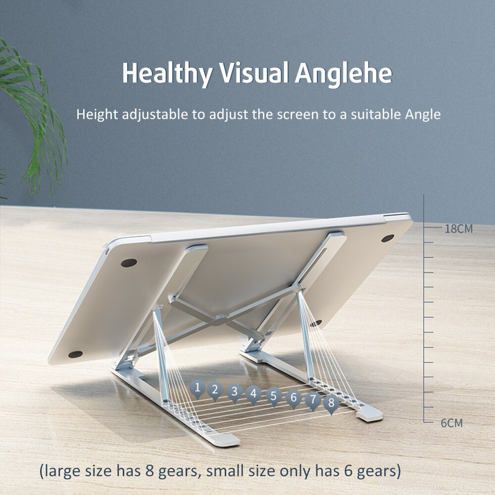 Soporte portátil ajustable de aluminio para ordenador portátil, soporte de escritorio para ordenador portátil, soporte para MacBook de hasta 15,6 pulgadas