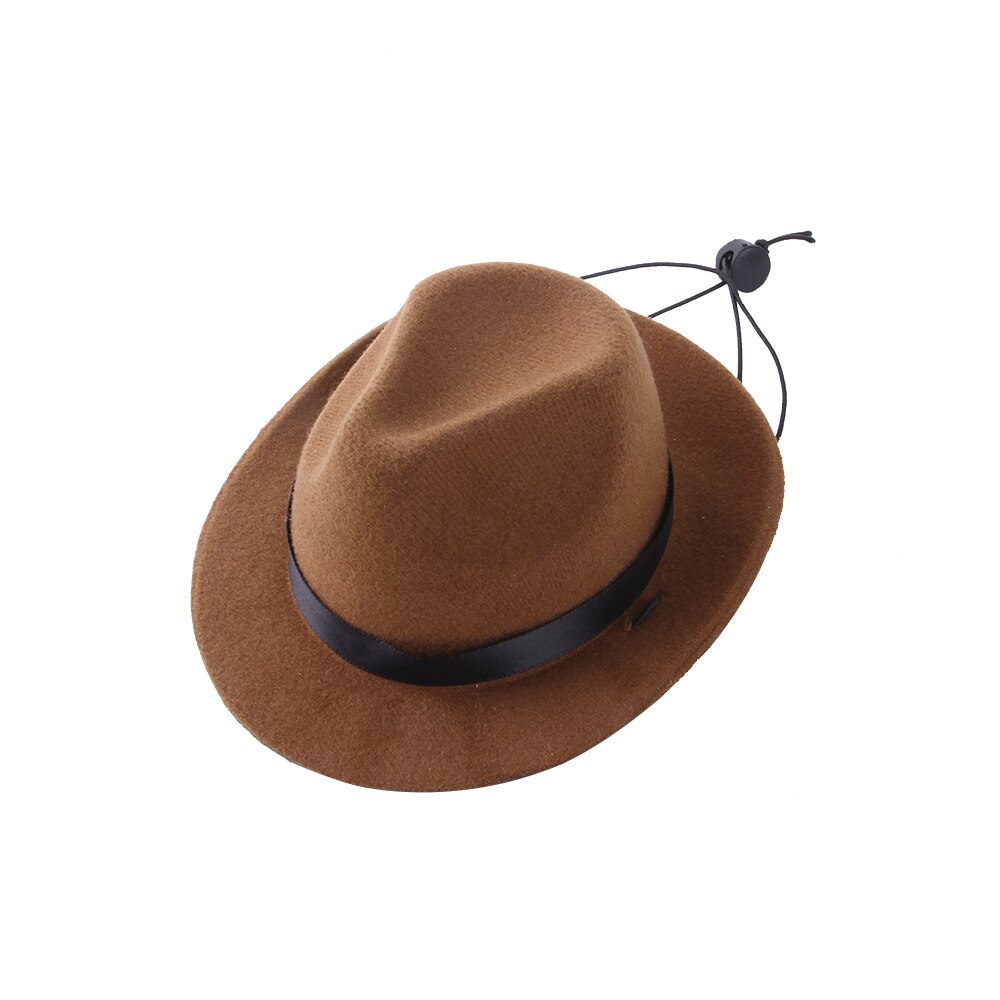 Hund cowboyhat hovedbeklædning kat sjov hovedbeklædning kostume ydeevne foto rekvisitter cosplay tilbehør: Brun