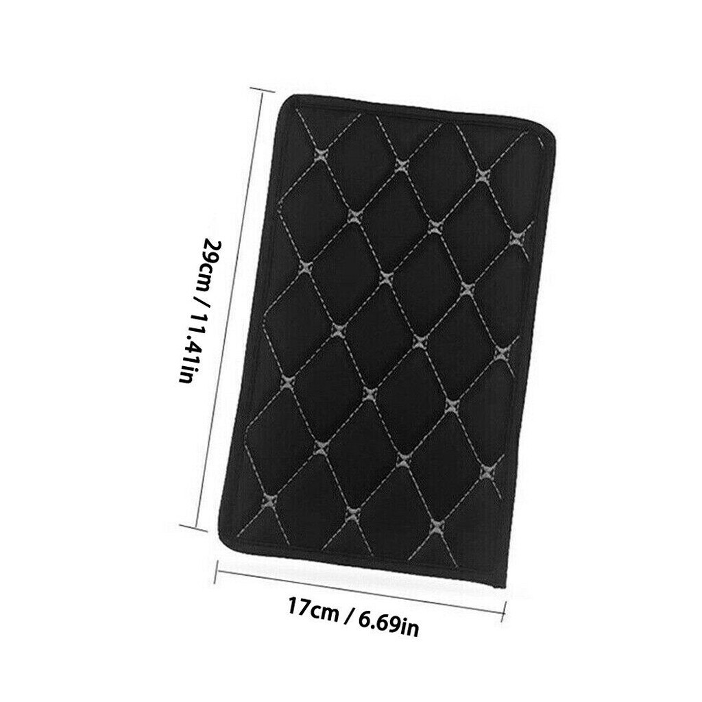 PU Leather Car Armrest Mat Box Cover Auto Center C... Grandado