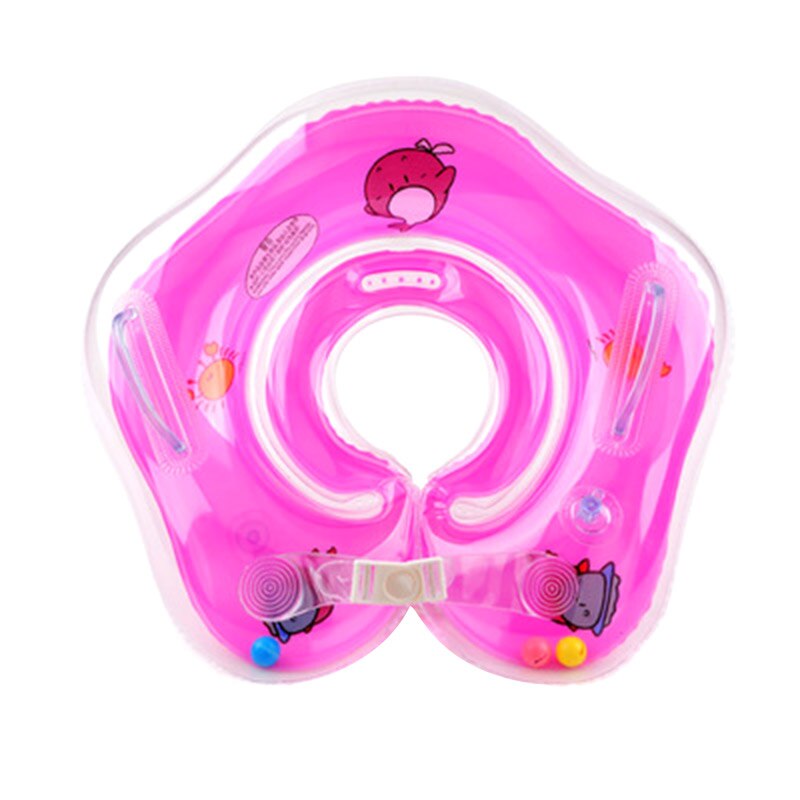 Flotador de piscina inflable de PVC para bebés, anillos de natación de doble cubierta de seguridad flotante con mango N66,: Rosa
