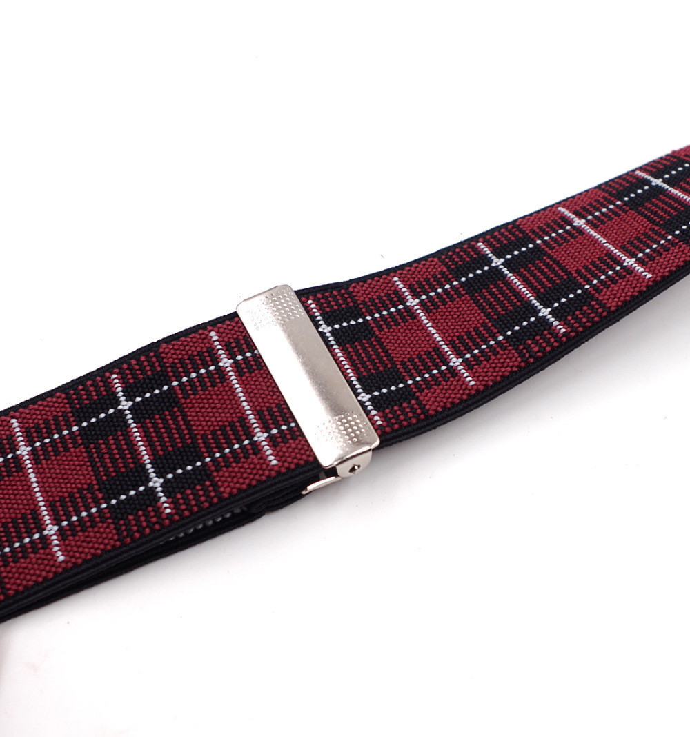 6 klip szkocka krata męskie szelki typu Y spodnie szelki wysoka elastyczna regulacja dorywczo moda dla obu płci szelki tata prezent