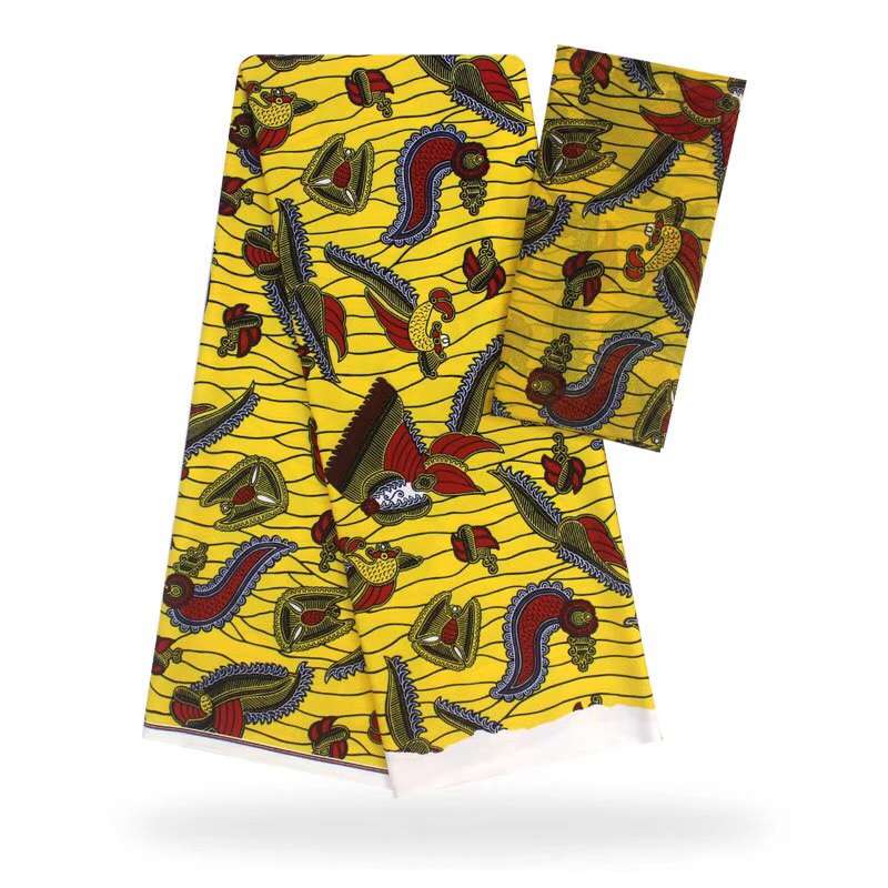 Ankara African Wax Prints Fabric Nigerian Satin Wax Fabrics 5 Yards Imitate Slik Fabric For Dress SM30