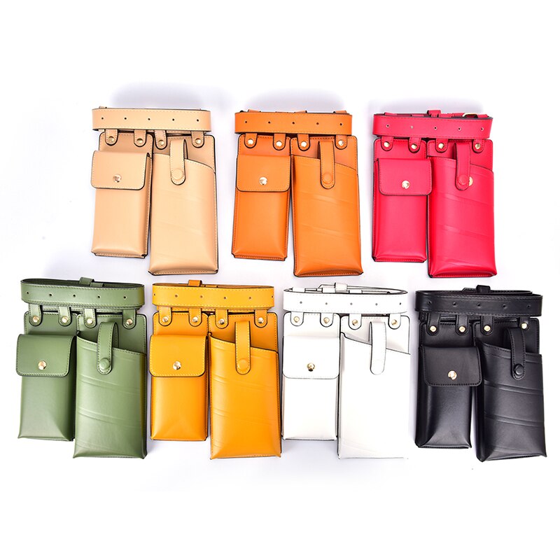 Women Waist Bag Leather Waist Belt Bag Crossbody Chest Bags Girl Fanny Pack Small Phone Pack Shoulder Strap Packs
