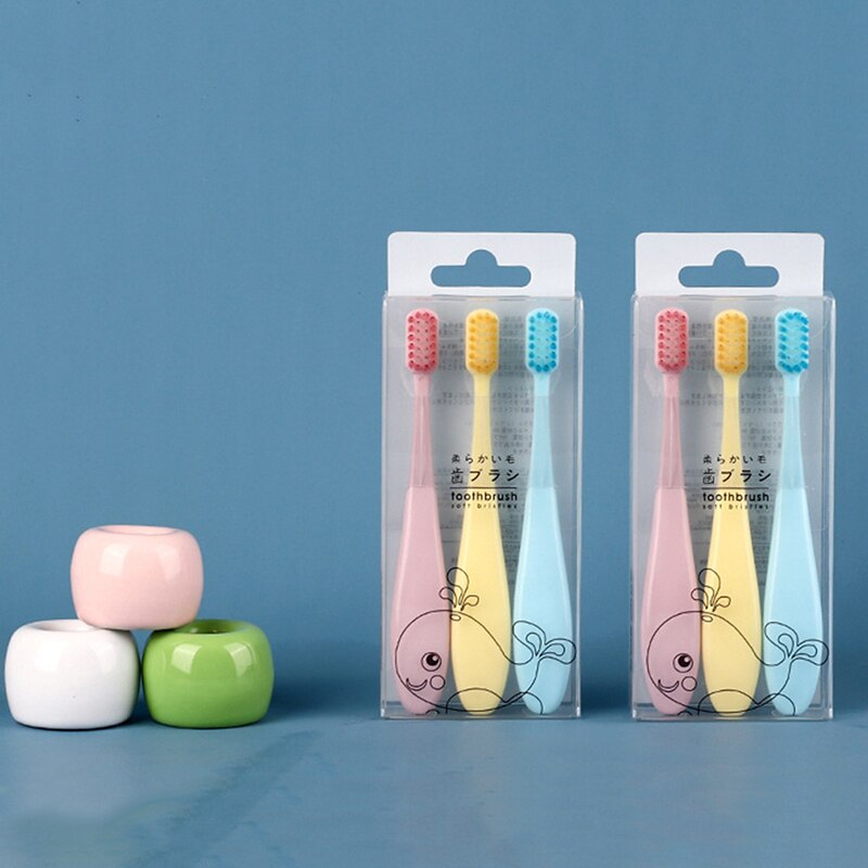 Cepillo de dientes de silicona de cerdas suaves para bebés, bonito cepillo de dientes de entrenamiento para niños, cepillo de dientes para cuidado Dental para bebés