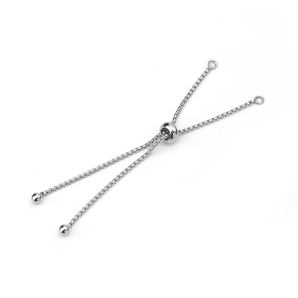 DoreenBeads 304 Stainless Steel Adjustable Slider/Slide Extender Chain For Handmade DIY Making Jewelry Bracelet Findings, 1Piece