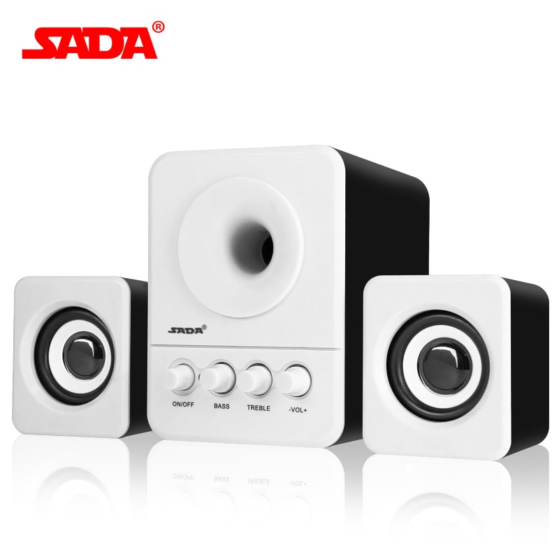 SADA Wired Mini Portable Combination Speaker Laptop Computer Mobile Column Computer Speaker USB 2.1 Bass Cannon 3W PC Speakers