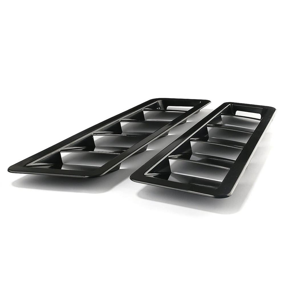 Air Flow Intake Universal Scoop Bonnet Side Fender Car Decorative Cover Hood Vent Louver Cooling Panel Trim Set