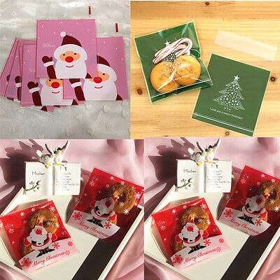 Roze rode kerstzakken snoep bakken koekjes plastic zak verpakking bruiloft kerstman decoratie kersthouders