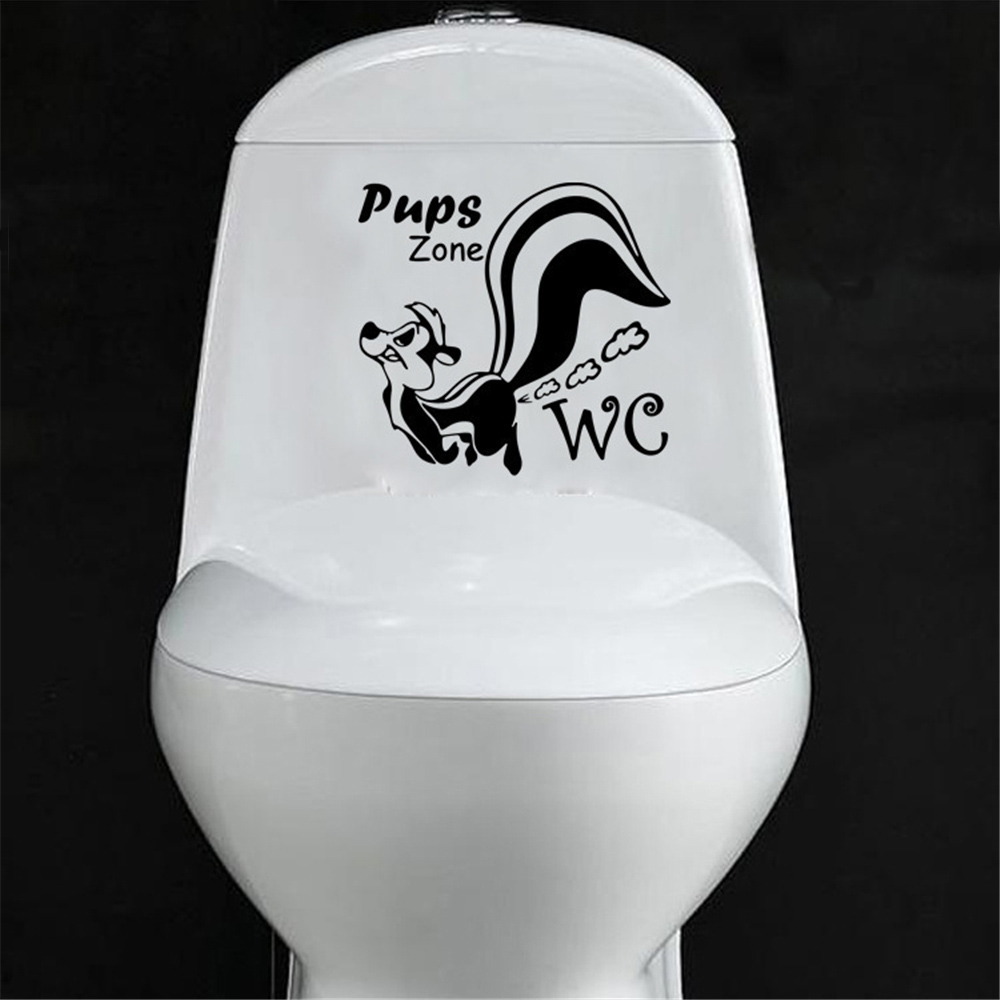 Muursticker Eekhoorn Pups Toiletbril Verwijderbare PVC Badkamer Decoratie