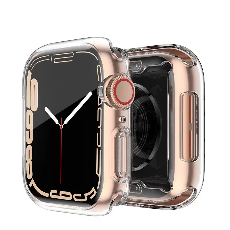 Screen Protector For Apple Watch case 45mm 41mm 44MM 40MM Full TPU bumper Cover 42mm 38MM accessories iwatch series 7 SE 6 5 4 3: Black Gray / 10 Inches & Above