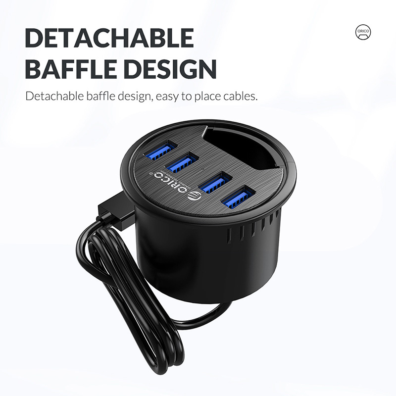 ORICO DESK-4U 5Gbps High-Speed USB HUB Splitter Multi USB 3.0 Ports Desk Mount Adapter for PC Tablet Phone