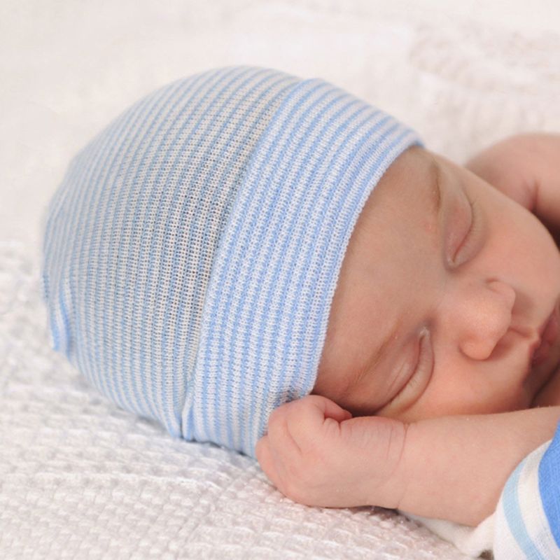 Nyfødt hospitalshat spædbørnsbabykasket og vantesæt blød sød børnehave hue