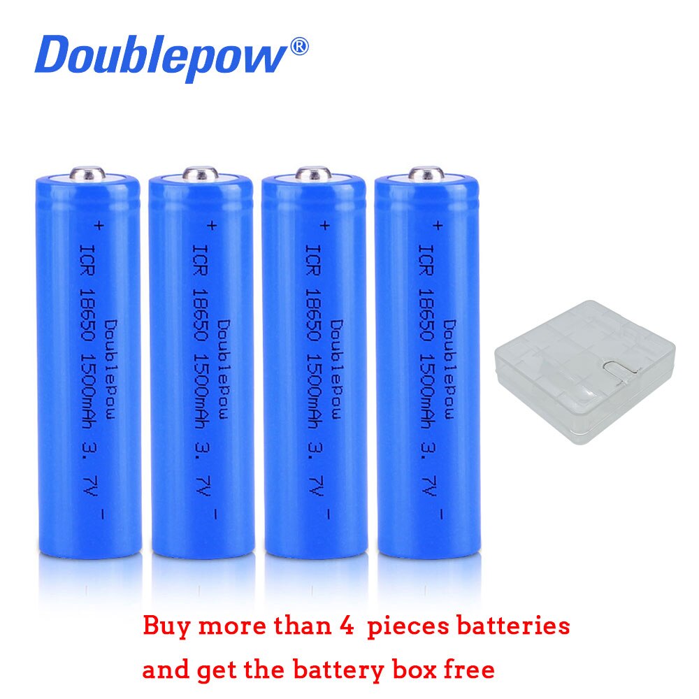 100% Originele Doublepow 18650 Batterij 3.7V 1500Mah Lithium Ion Batterij Oplaadbare Batterij Voor Zaklamp Etc