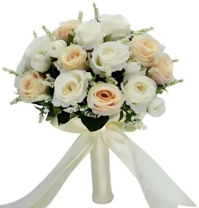 Brautstrauß, blumen für brautjungfern, hochzeitsaccessoires, weiße künstliche rosen, brautsträuße, hochzeitsdekoration, hochzeit: Lila