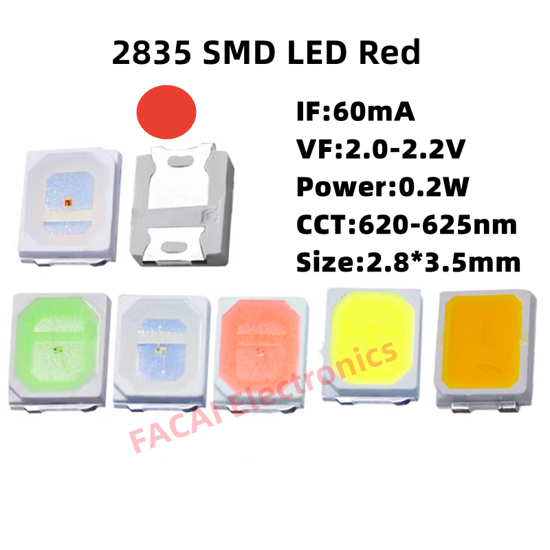 2835 SMD LED Red Yellow Green White Blue Orange Pink Ice Light Emitting Diode 100pcs/Lot: Orange