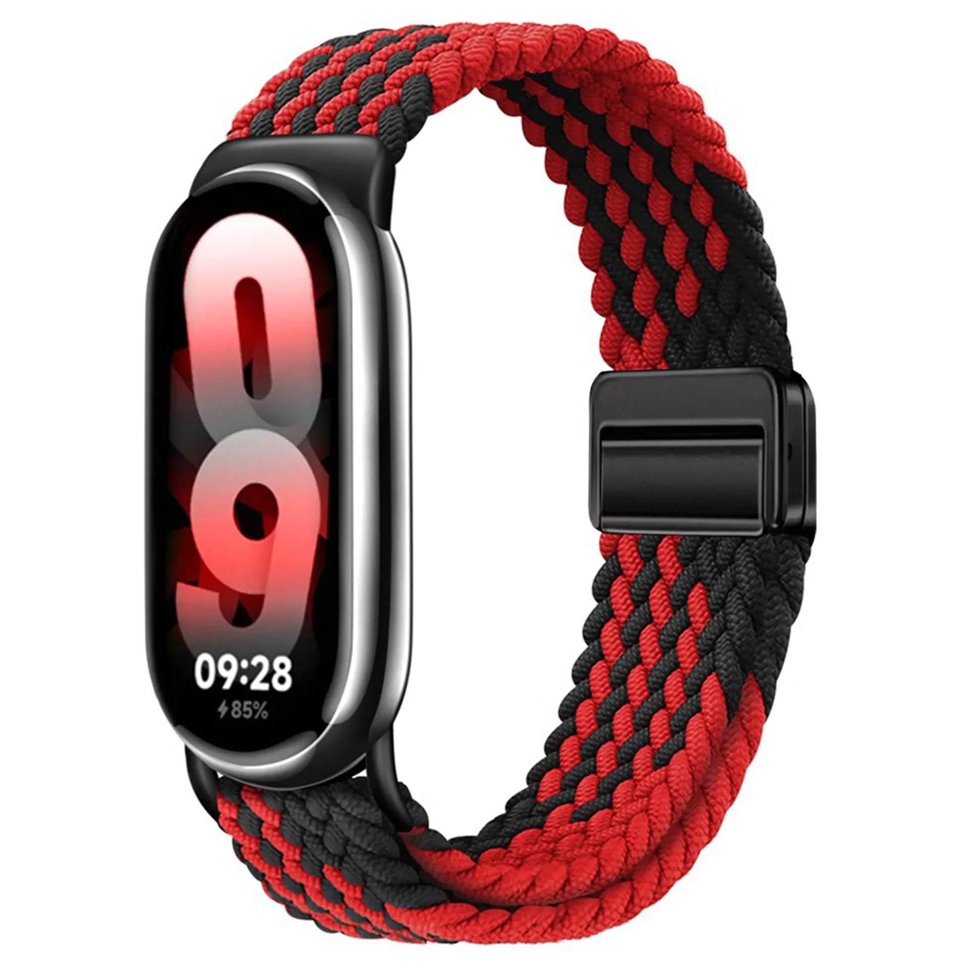 Nylon Strap for Xiaomi Mi Band 9/8 Breathable Sports Wristband Accessories for Mi Band 10 9 NFC Replace Watchband: White Black / 14mm