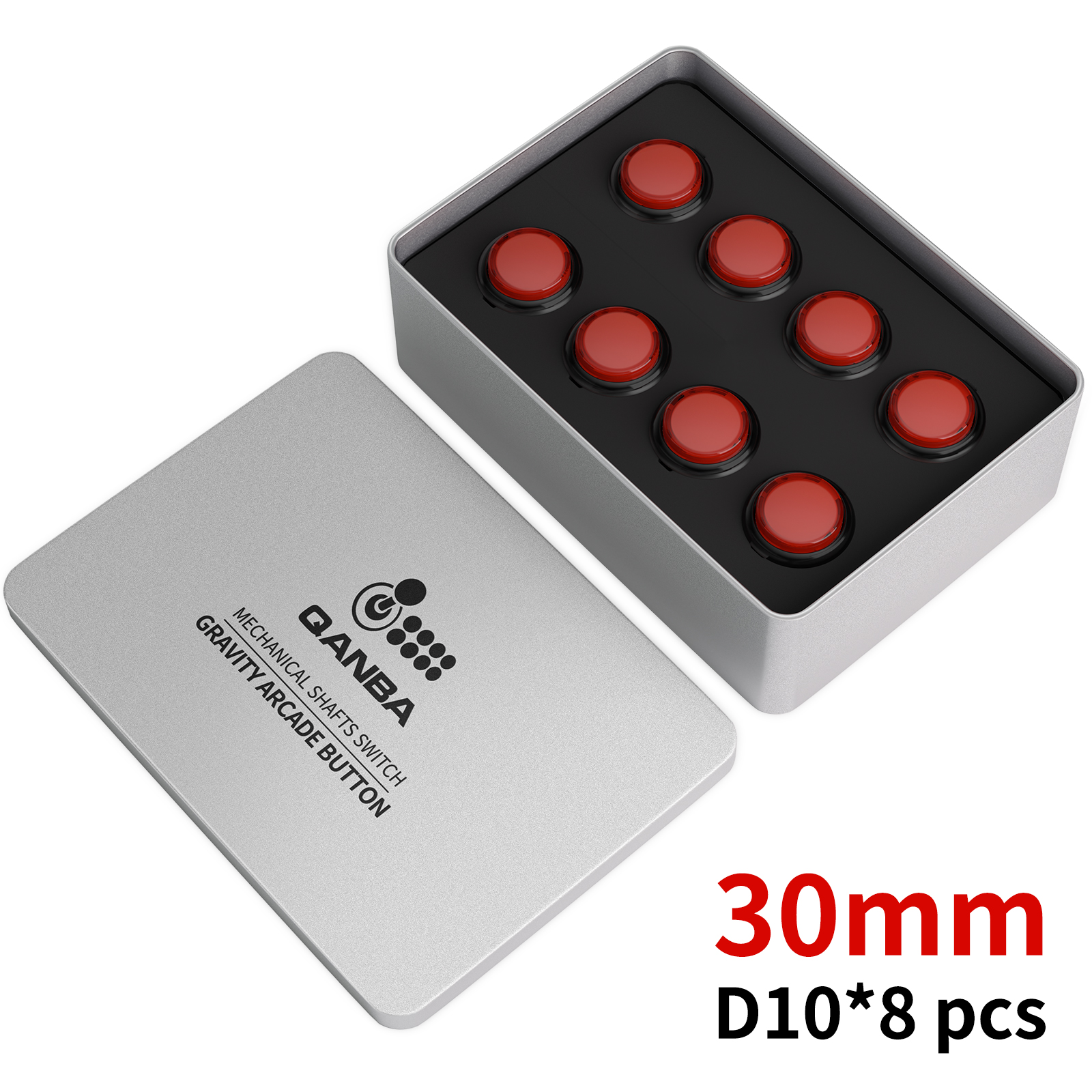 Qanba Gravity KS Mechanische Wellen Silent Pushbutton 24mm/30mm Arcade Button Snap-in (Boxed): Gold