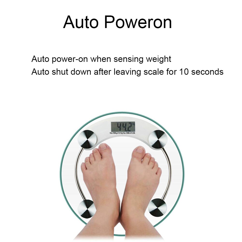 180KG Transparent Digital Human Body Weighing Scale Bathroom Toughened Glass LCD Electric Weighing Scales Personal Health Scale