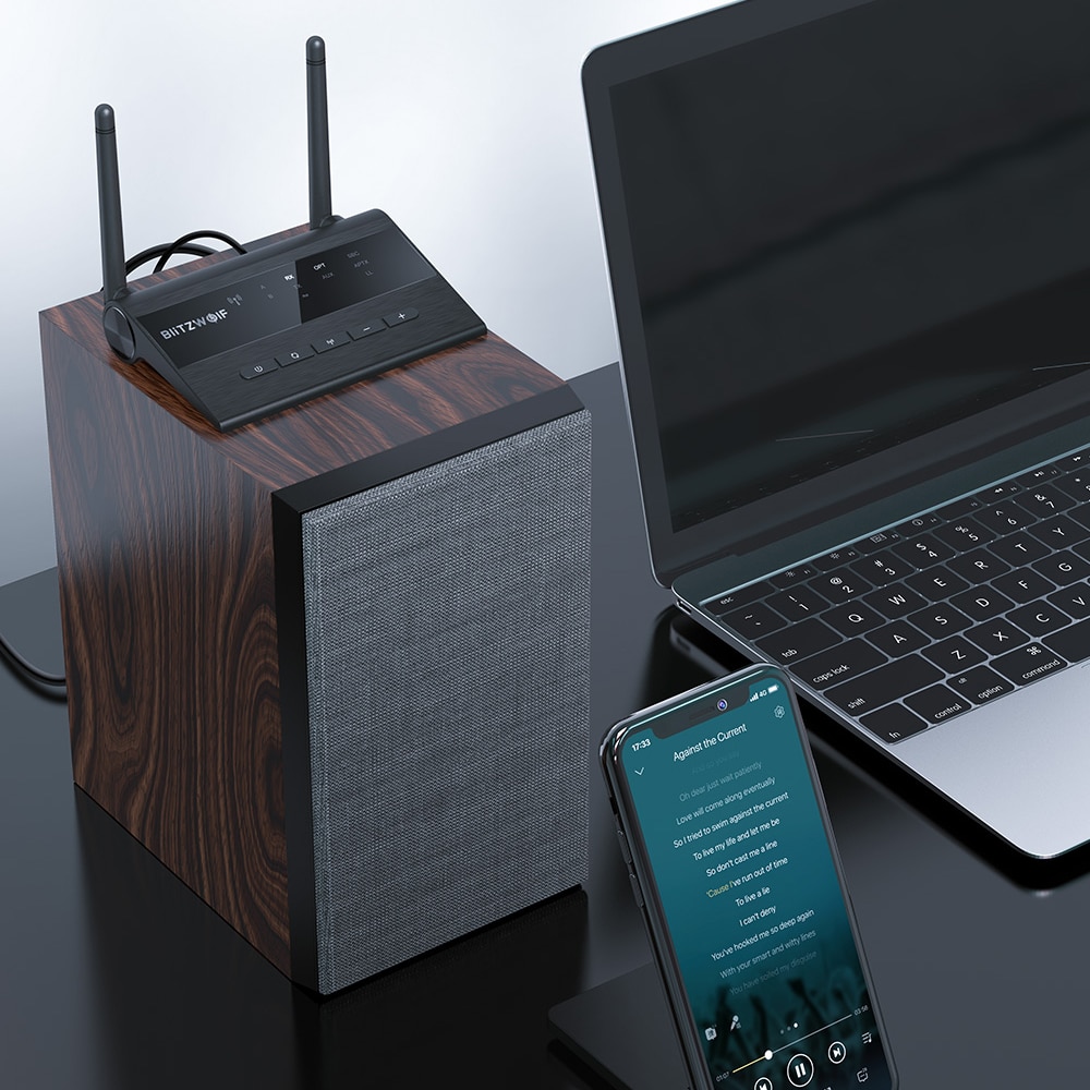 Blitzwolf BW-BR5 bluetooth V5.0 Portable Music Audio Receiver Transmitter Dual Antenna 2 in 1 Wireless Adapter for TV Speaker