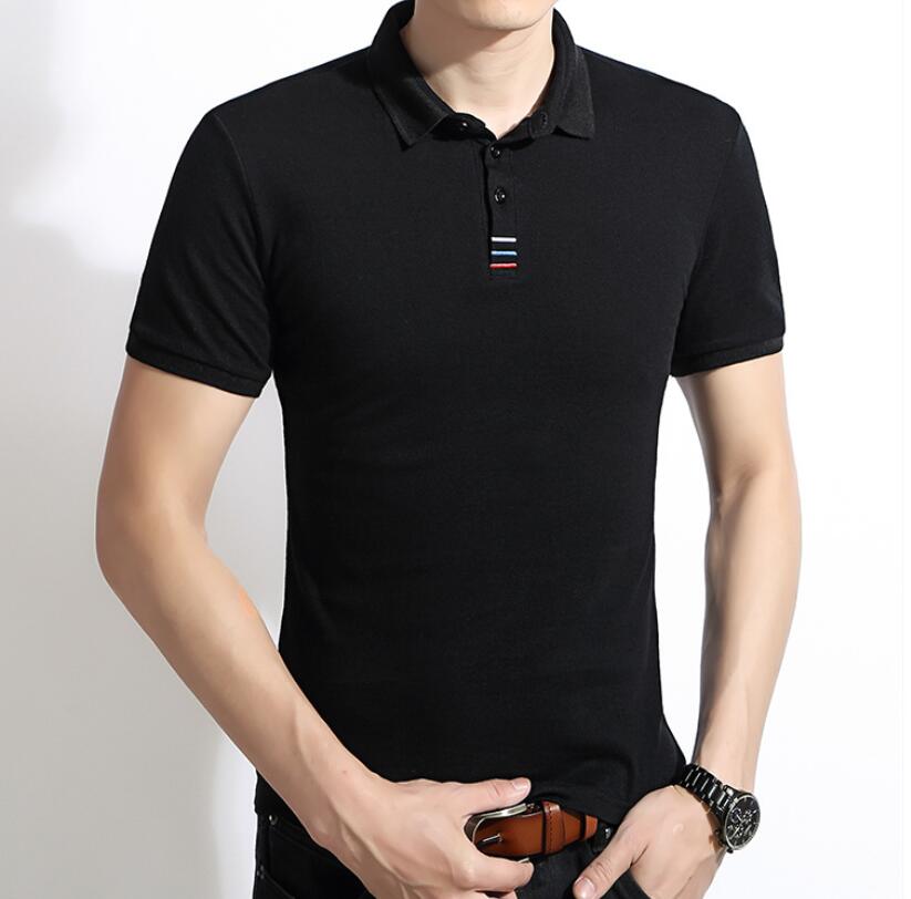 Men's Polo Shirt Cotton Short Sleeve Shirt Summer Breathable Solid Male Casual Business Menswear