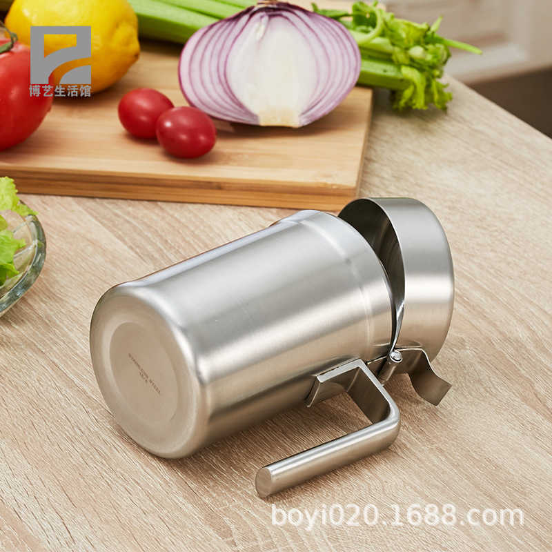 304 Roestvrij Staal Olie Container Keeper Lekvrij Handvat Controlerende Fles Pot Levert Huishoudelijke Met Cover Voor Keuken Gereedschap