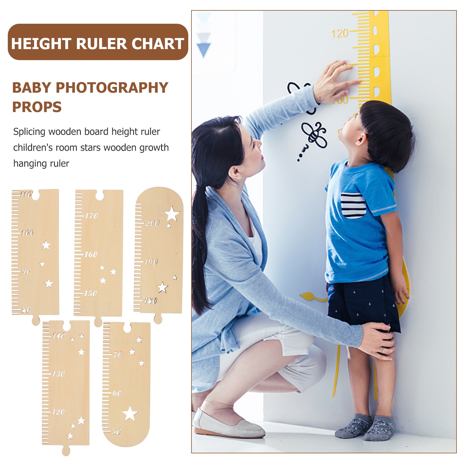 1 Set Splicing Height Chart Nordic Style Growth Chart Decorative Growth Chart
