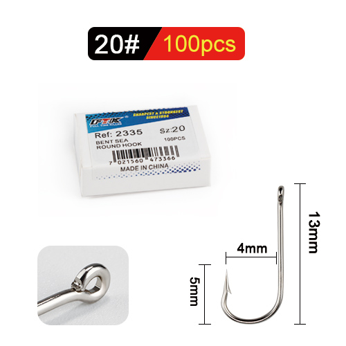 FTK 10#-20# 100Pcs/Box Bent Sea Round Hook 2335 Nickel Big Ringed Hooks From Norway For Jigging Carp Fishhook Fishing Tackle: Orange