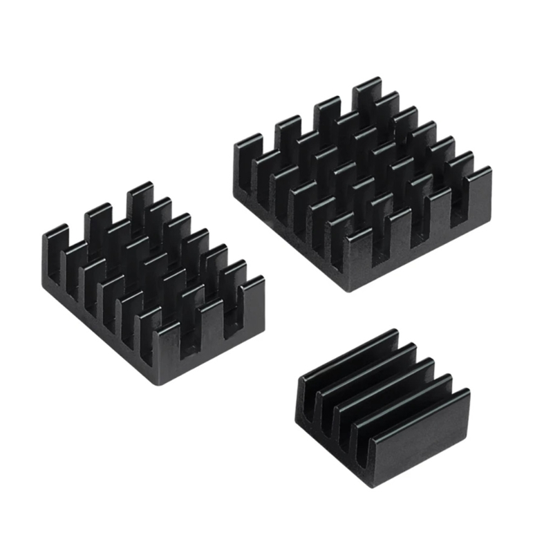 3pcs Raspberry Pi Heatsink Kit Aluminum Heatsink for Cooling Cooler Raspberry Pi 4 Model B Colden Green Black Blue: black