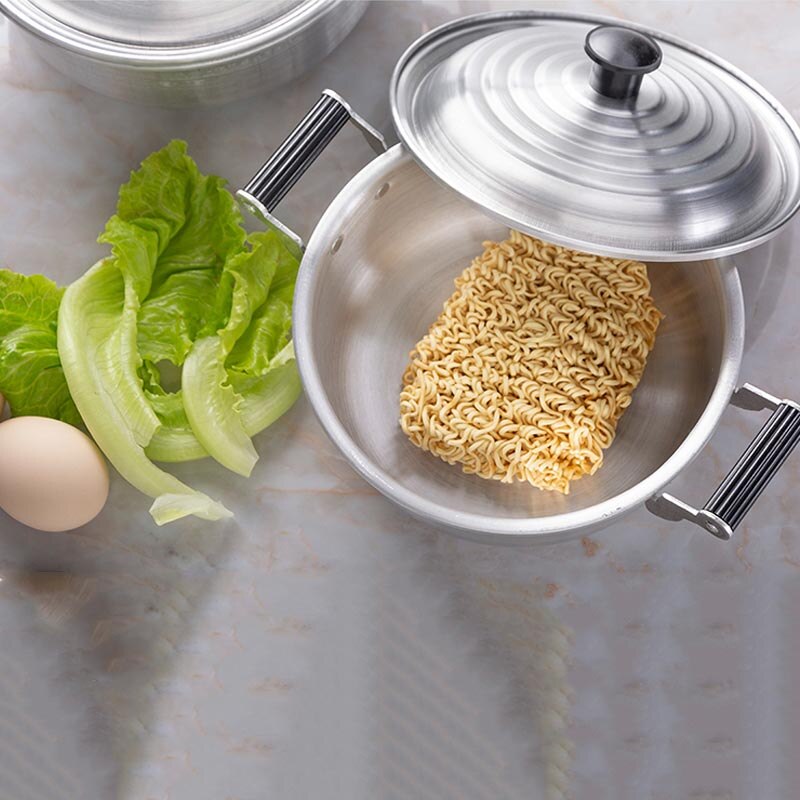 Silver Soup Pot Aluminum Alloy Non-stick Milk Pot Stockpot Cooker Salad Instant Noodle Bowl Kitchen Cooking Tools