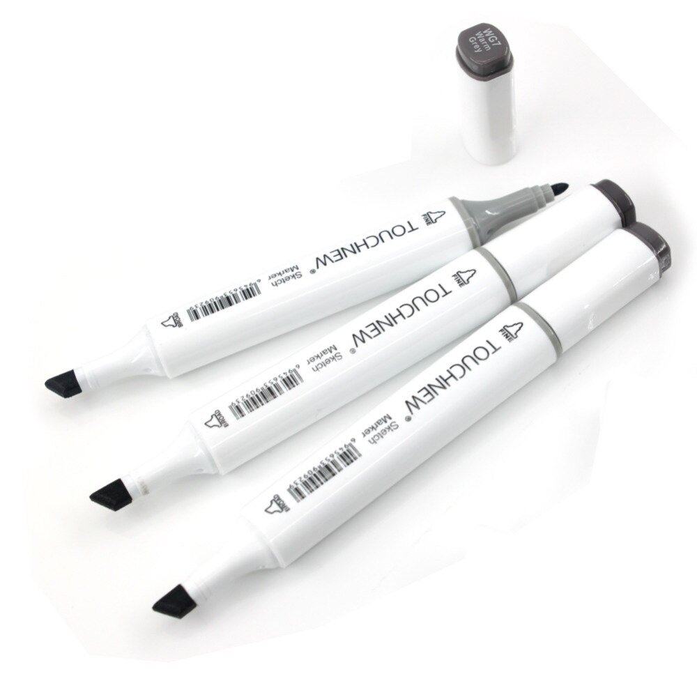 6 Pcs Grey Kleuren Art Markers Dubbele-Tip Sketch Markers Alcohol Gebaseerde Inkt Tonen Art Supplies