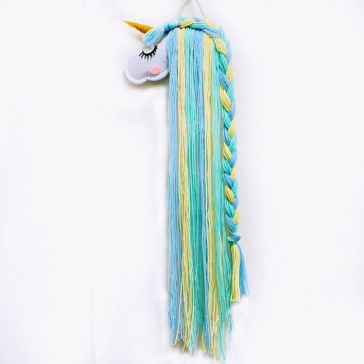 Cute Unicorn Storage Hanging Wall Headwear Hairpin Storage Organizing Strip Rainbow Cloud Hair Clip Hairband Organiz Home Decor: Unicorn storage A