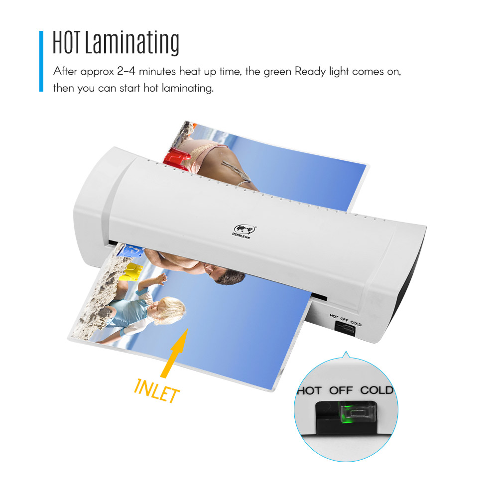 SL200 Laminator Machine and Cold Laminating Machine Two Rollers A4 Size Laminator for Photo Picture Credit Card Home Office