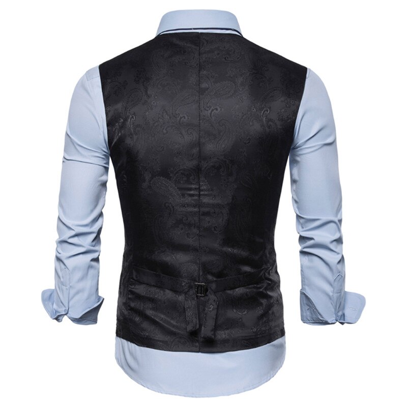 Män dubbelknäppt väst vår män klänning kostym väst höst män formell grå väst kostym gilet väst slim business jacka toppar homme