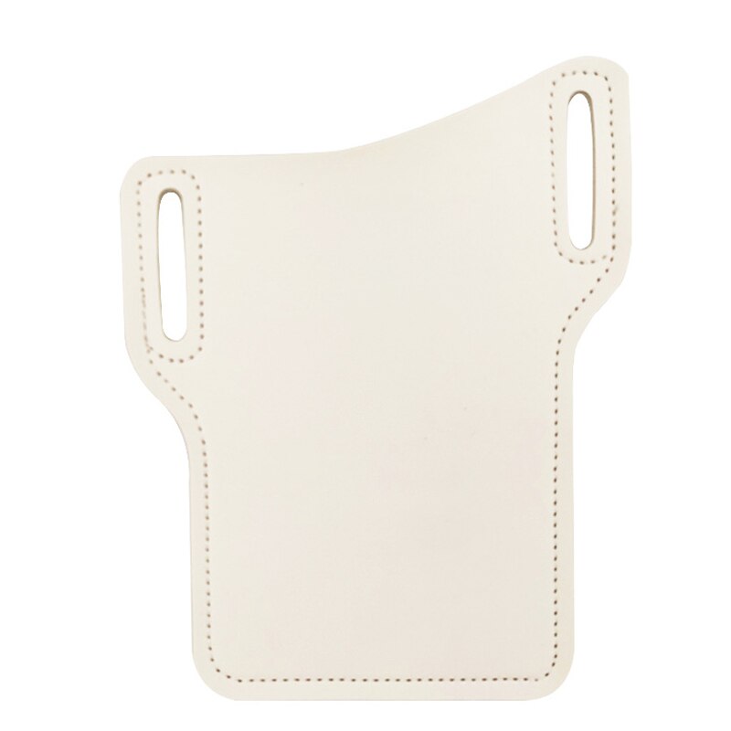 Protection Case Bag for Phones Handmade Leather Waist Belt Loop Mobile Phone Holster GK99: Ivory White