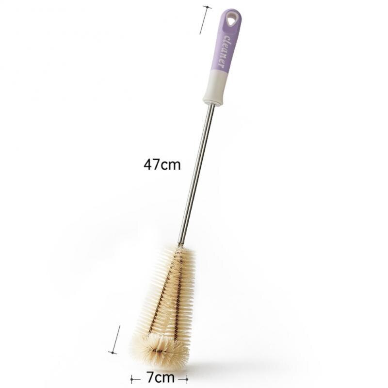 Extra Long Wooden Handle Cup Brush Baby Bottle Brush Set Nylon Kitchen Glass Vacuum Flask Cleaning Cup Brush: 8