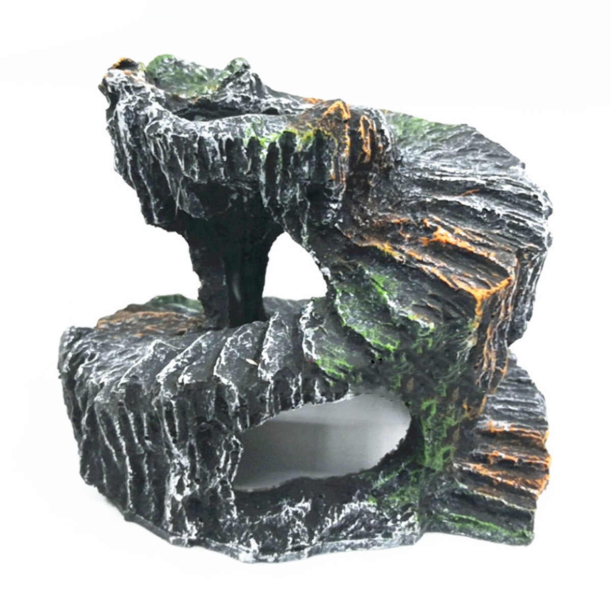 Fish Turtle Basking Platform Tortoise Reptiles Basking Climbing Platform Resin Hiding Cave Ornament For Aquarium Fish Tank