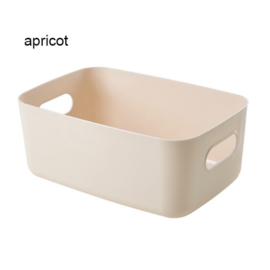 Plast förvaring korg kök toalett badrum smink förvaring efterbehandling låda hem skrivbord diverse snacks förvaringsbox: Beige