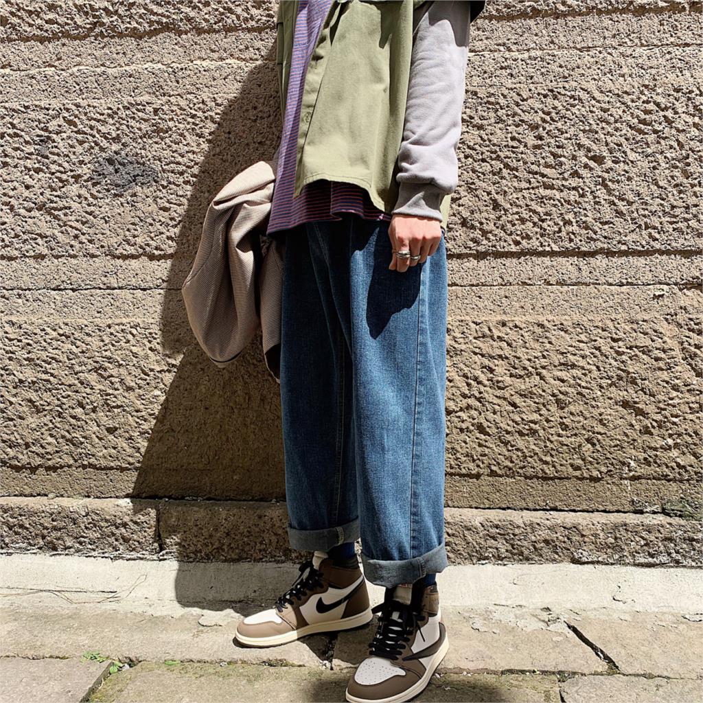 Lappster mænd baggy oversize jeans bukser denim herre hip hop harem bukser vintage casual kvinder denim bukser lige bukser: Mørkeblå / S