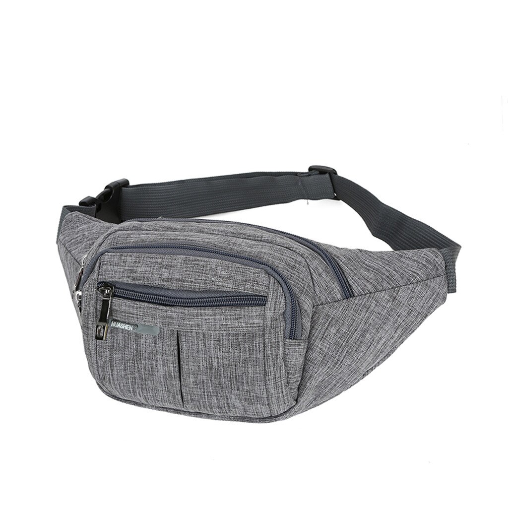 women men waist bag fanny pack Outdoor dual pocket running belt Functional solid zipper Crossbody Bag Chest Phone purse nerka: Green