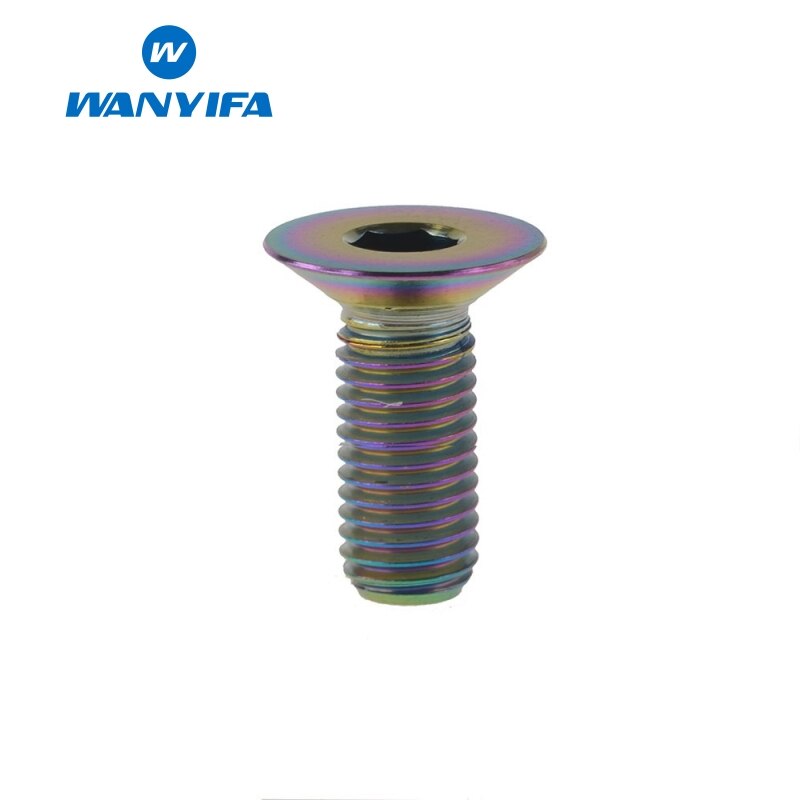 Wanyifa titan bolt  m6 x 10 15 25 30 35 40mm ti forsenkede skruer unbrakon flatt hode for sykkel tilbehør