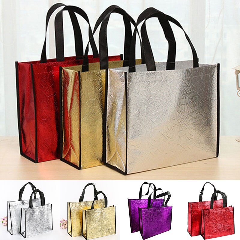 silver Coated Cotton filling Waterproof Tote High Reusable grocery High capacity Non-woven Fabric bag Shopping Bag