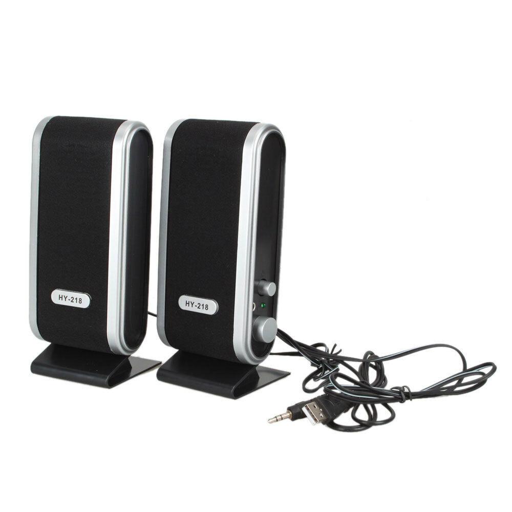 2 Pcs Usb Power Computer Speakers Stereo 3.5Mm Met Jack Oor Voor Desktop Pc Laptop Stereo Sound Music Player voor Tv Computer