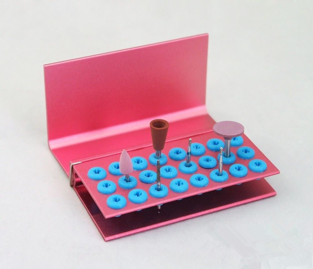 Fraises dentaires FG, 24 trous, 3 pièces, désinfection, support à Autoclave, blocs de silicone