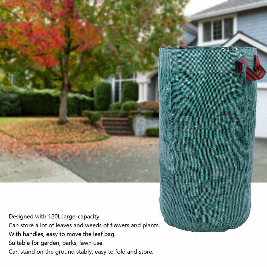 Miljø 2 stk 120l grønne stor kapacitet have parker blomster planter blade opbevaring affaldspose tilbehør 45 x 76cm mørk