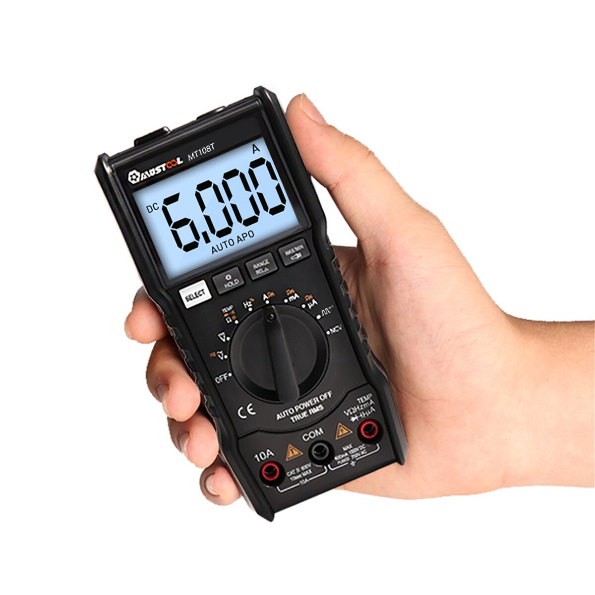 MUSTOOL MT108T wyjście fali prostokątnej True RMS NCV urządzenie robić pomiaru temperatury multimetr cyfrowy 6000 liczy podświetlenie