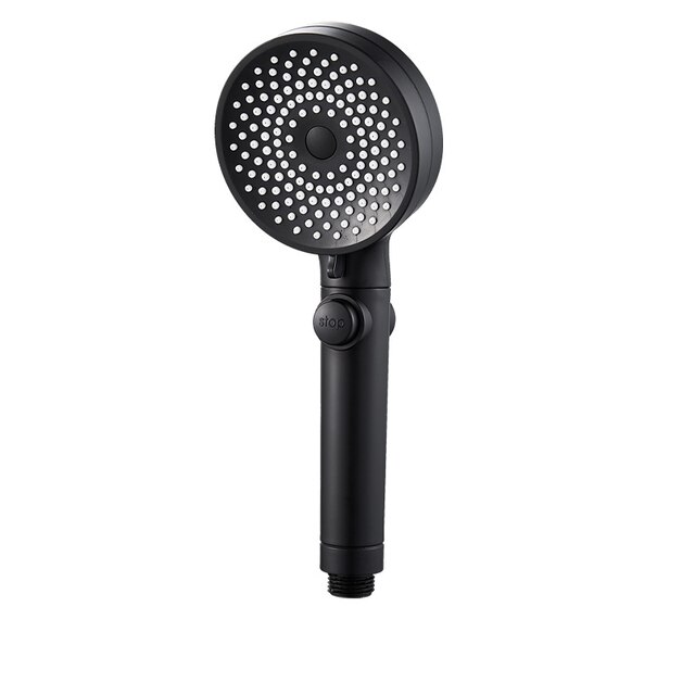 alcachofa ducha estrellado de 3 modos ajustable de alcachofa ducha alta presion con una tecla de parada de agua ​ahorra agua cabezal ducha lluvia accesorios baño: Black